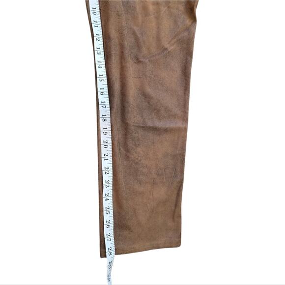 Chico's Vegan Suede Stylish Tan Straight Leg Women's Pants Size 3.5 Size 16 - Picture 4 of 11